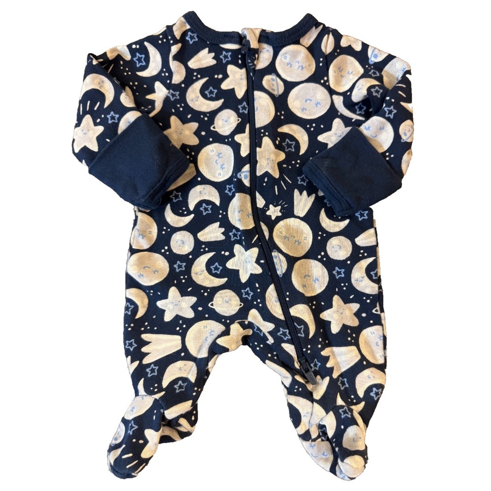 Preemie Baby Boy Sleeper Outfit Romper‎ Zipper Cotton Reborn Doll Clothes Moon